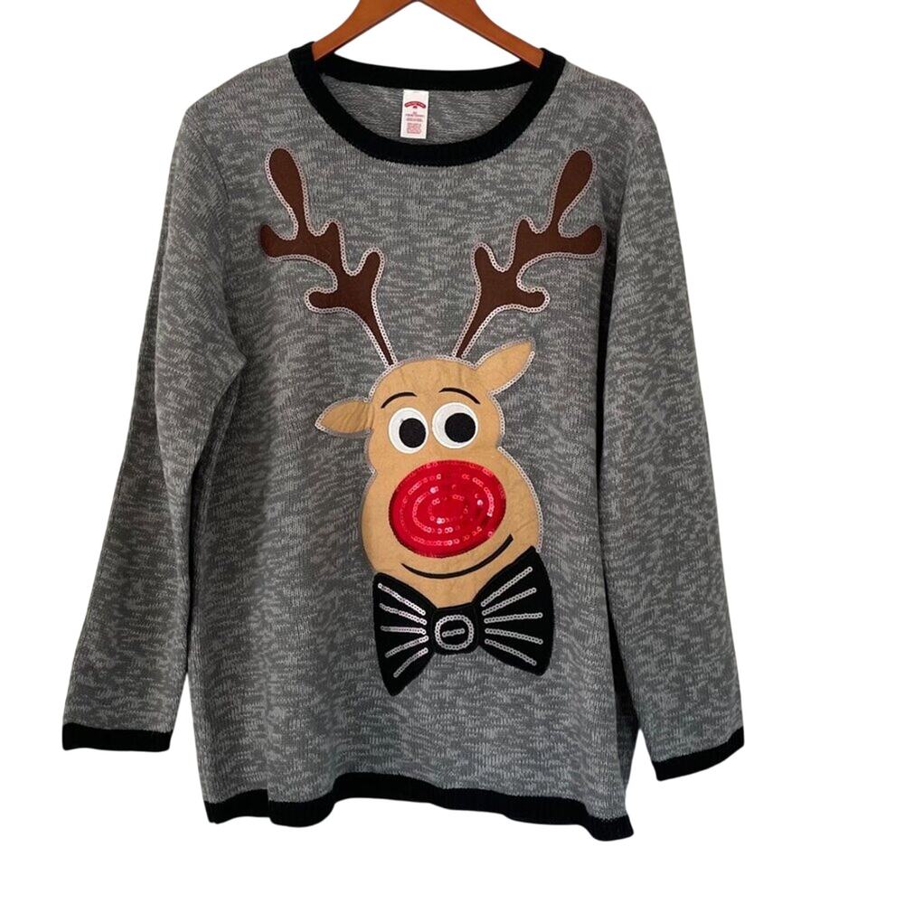 2 Piece Christmas Vest/Sweater Bundle - Rudolph, Santa, Holiday, Size 2X